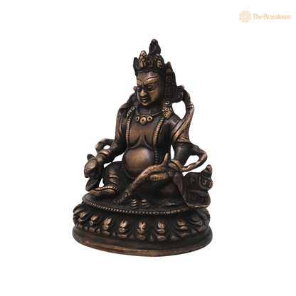 Brass Kubera Idol – Handcrafted Vaishravana Wealth Murti for Vastu, Pooja, Home Mandir, Décor &amp; Spiritual Gifting 6.5 Inch