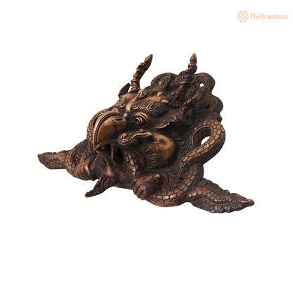 Handcraftedd Brass Garuda Face Wall Hanging – Handcrafted Vishnu Vahana Garuda Mask for Temple, Home Mandir, Spiritual Décor &amp; Gifting 7.5 Inch