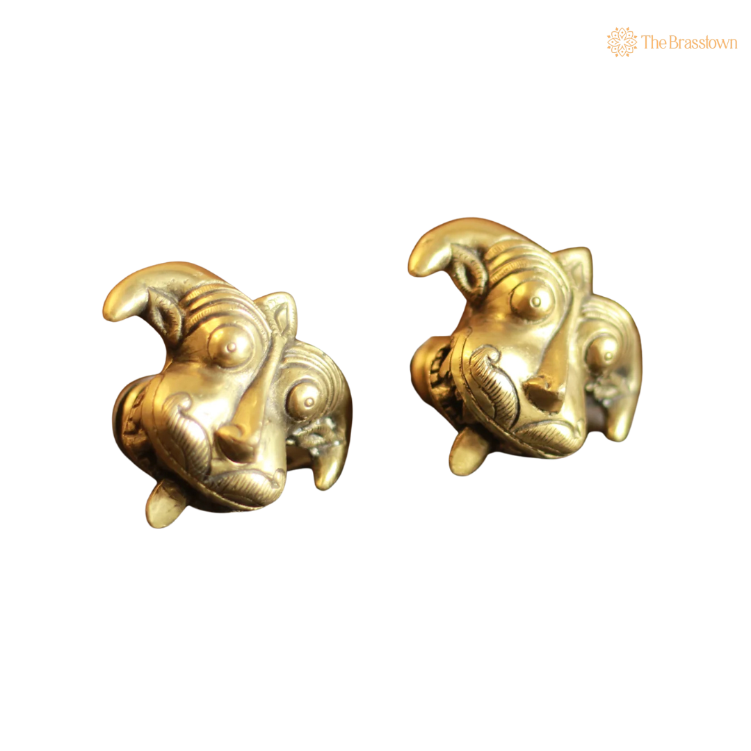 Handcrafted Brass Wall-Mounted Door Knocker 2.5 Inch closeup – intricate craftsmanship