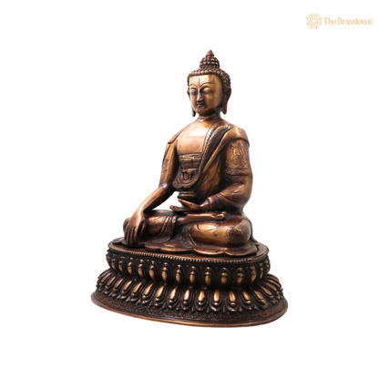 Handcrafted Brass Gautama Buddha Idol – Handcrafted Buddha Traditional Chola Meditation Statue for Pooja, Home Décor &amp; Spiritual Gifting 18.5 Inch