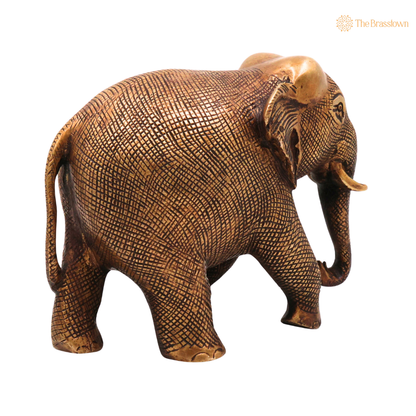 Brass Elephant Idol 5 Inch – home mandir puja decor India