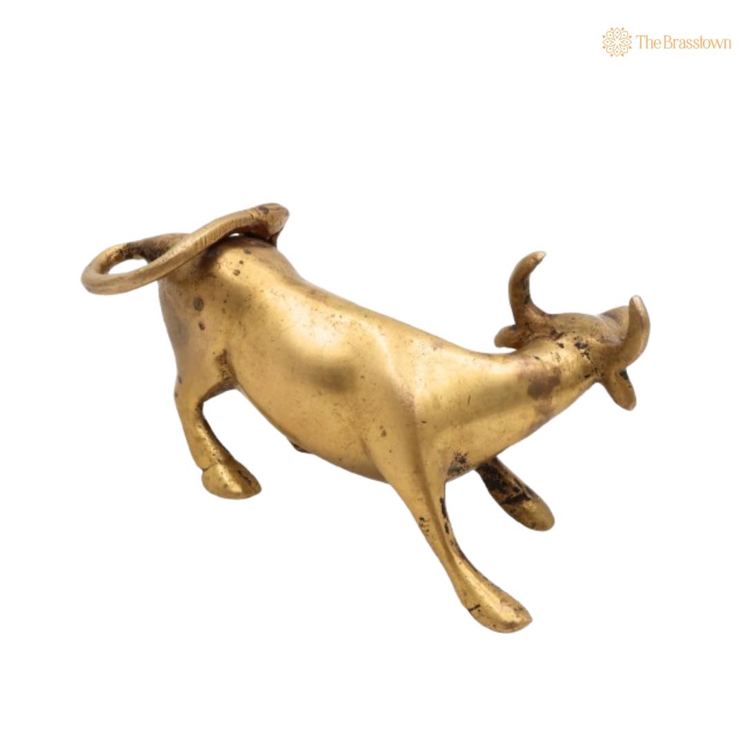 Handcrafted Brass Bull Figurine 3 Inch