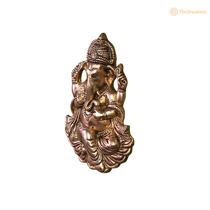 Handcrafted Brass Ganesha Face for 10 Inch closeup – intricate craftsmanship