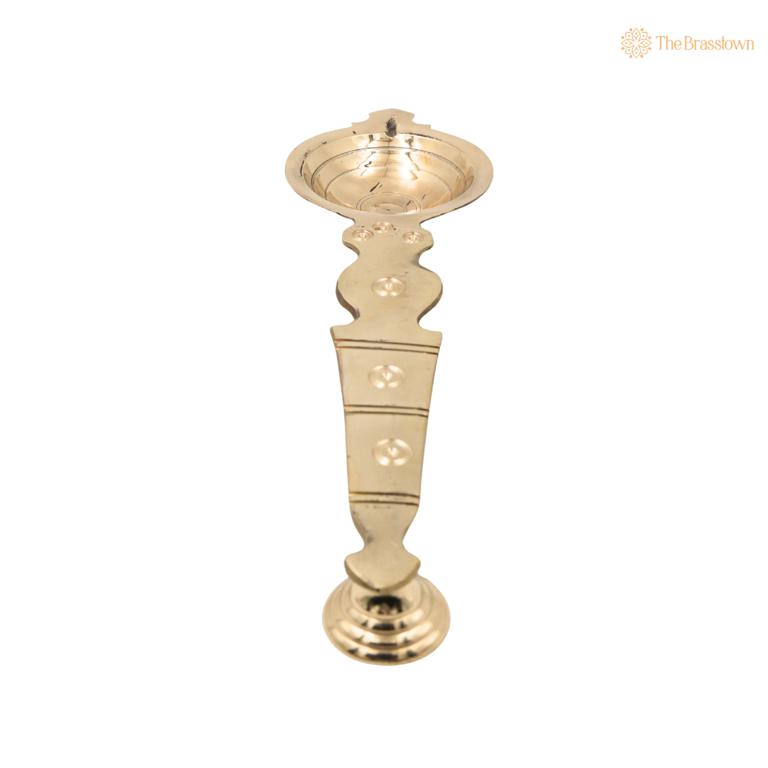 Brass Aarti Burner Kapoor Dani – Traditional Camphor Lamp, Karpoora Harathi Deepam for Pooja, Aarti &amp; Temple Rituals 12 Inch
