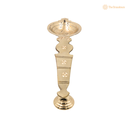 Brass Aarti Burner Kapoor Dani – Traditional Camphor Lamp, Karpoora Harathi Deepam for Pooja, Aarti &amp; Temple Rituals 12 Inch