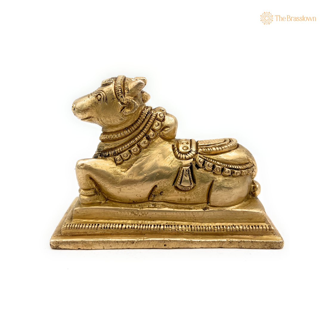 Traditional Brass Nandi Statue 3 Inch