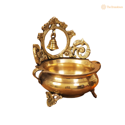Handcrafted Brass Bell Urli 7 Inch closeup – intricate craftsmanship