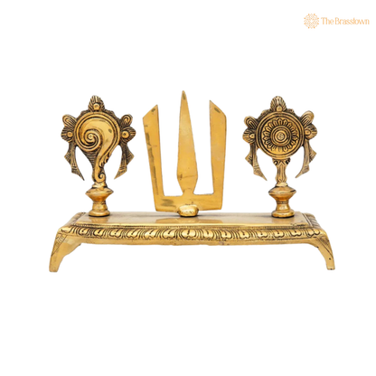 Antique Brass Venkateshvara Chakra 6 Inch closeup – intricate craftsmanship