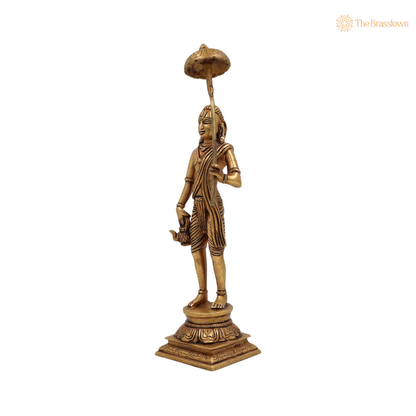 Handcrafted Brass Vamana Idol 11 Inch closeup – intricate craftsmanship