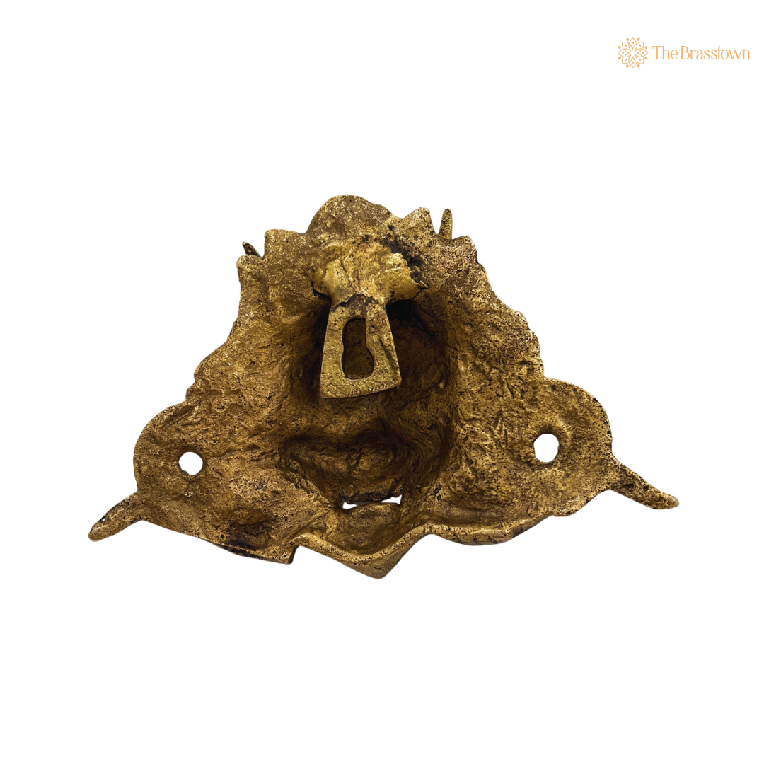 Handcrafted Brass Guardian Lion Mask Wall Décor 5 Inch