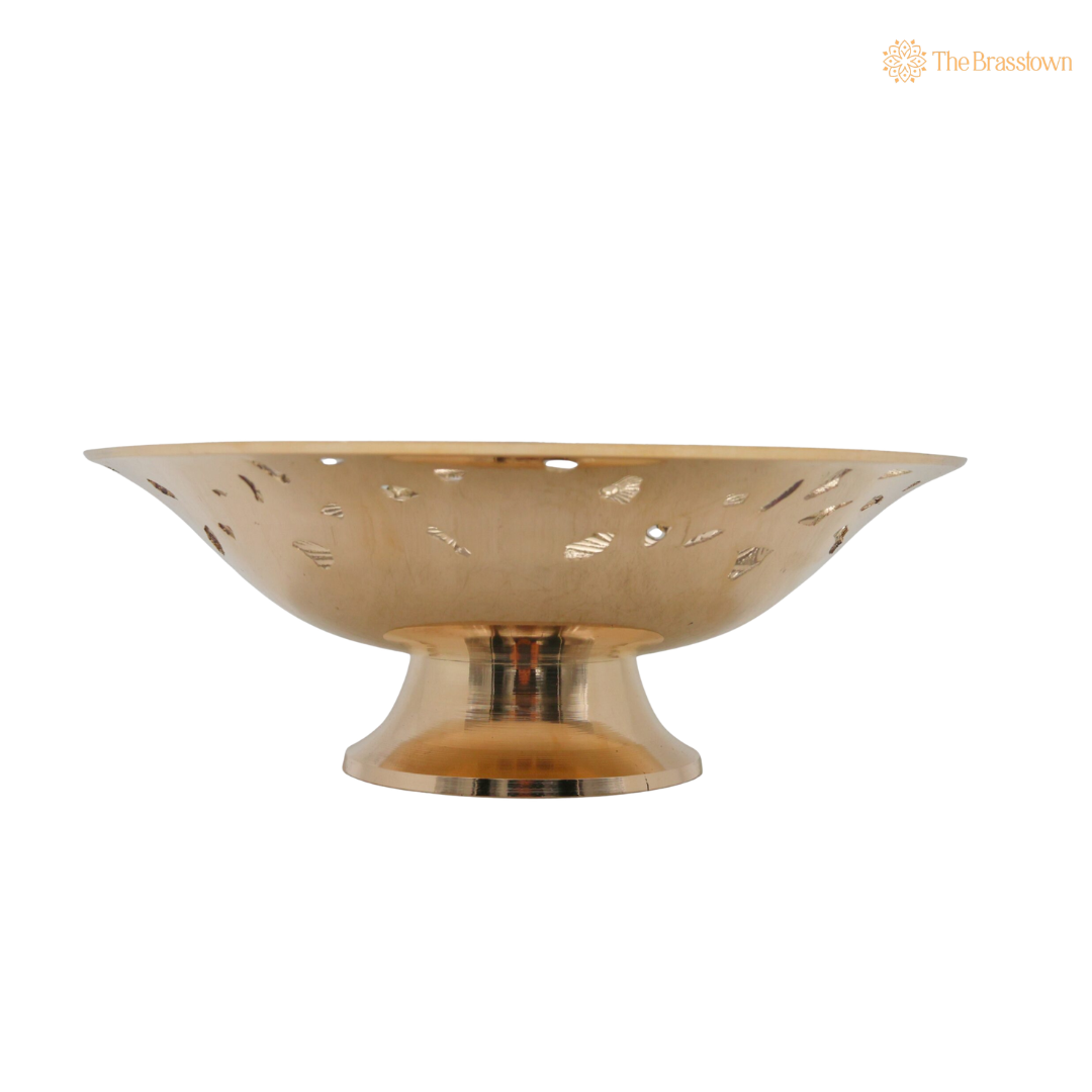 Handcrafted Brass Fruit Bowl – Traditional Peetal Decorative Dry Fruit Bowl for Dining Table, Home Décor &amp; Centerpiece 8 Inch