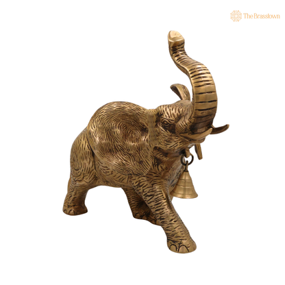 Brass Huge Elephant Idol 11 Inch – home mandir puja decor India