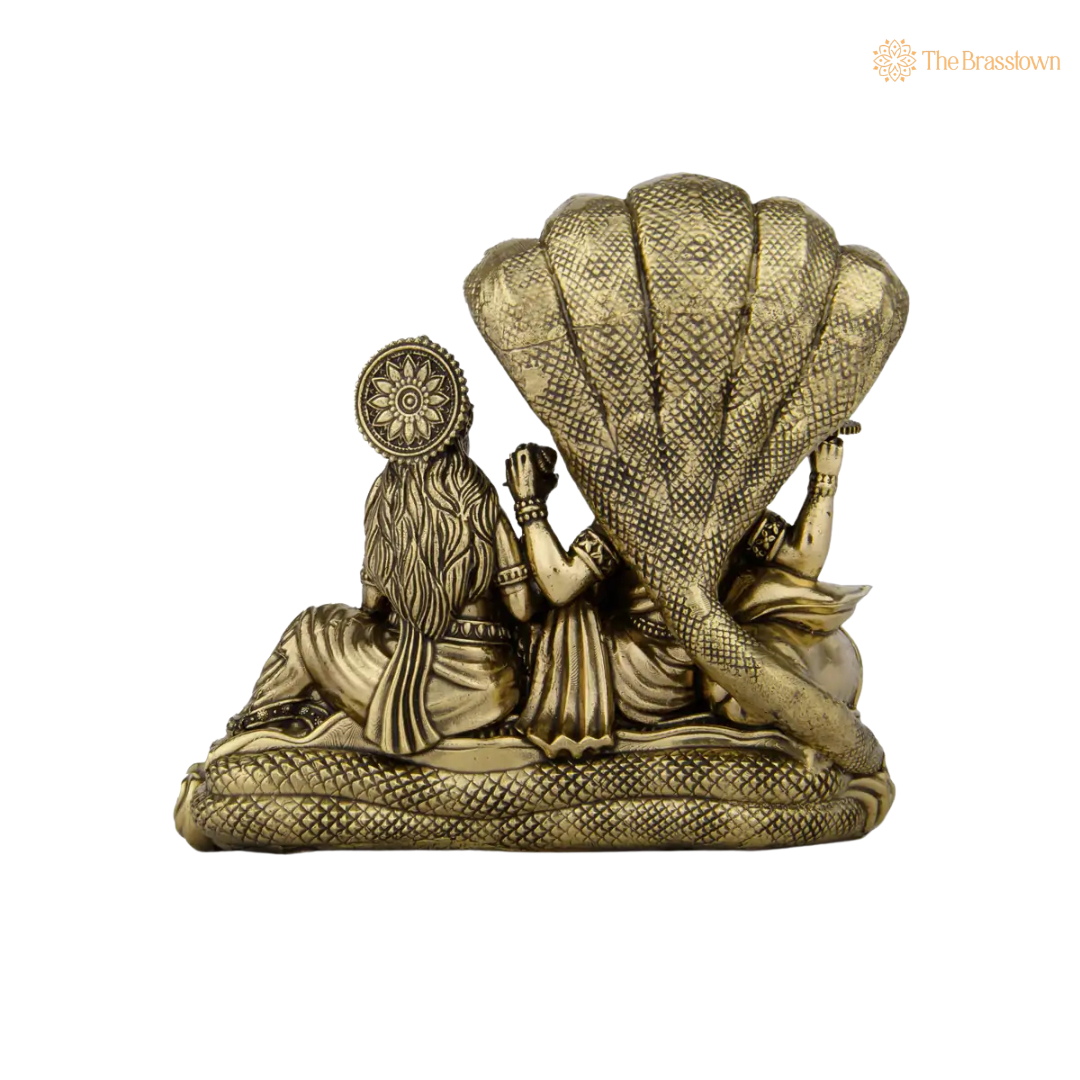 Brass Vishnu and Lakshmi Idol 3 Inch – home mandir puja decor India