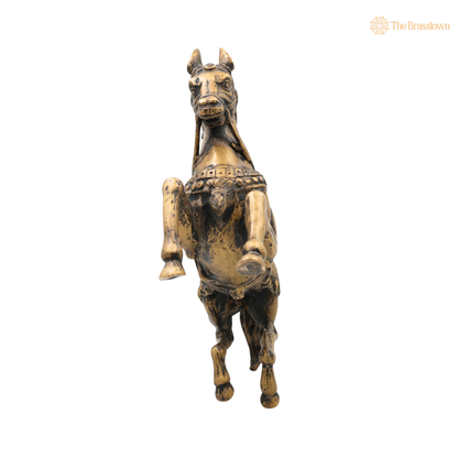 Premium Brass Ghoda Idol 9 Inch – home mandir puja decor India