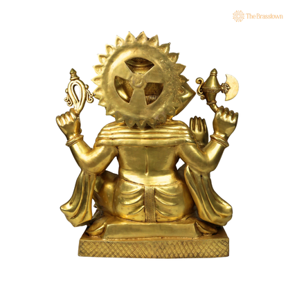 Handcrafted Ekdanta Brass Ganesh Idol – Sacred Vinayaka Vigneshwara Murti for Home Temple, Pooja &amp; Prosperity 30.5 Inch