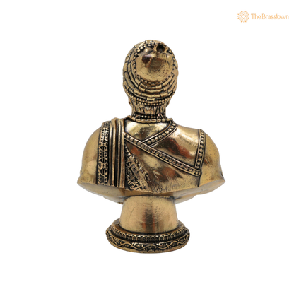 Brass Shivaji Maharaj Idol – Chhatrapati Shivaji Murti, Raje Shivaji Bhonsle Statue for Home Décor, Office &amp; Gifting 4 Inch