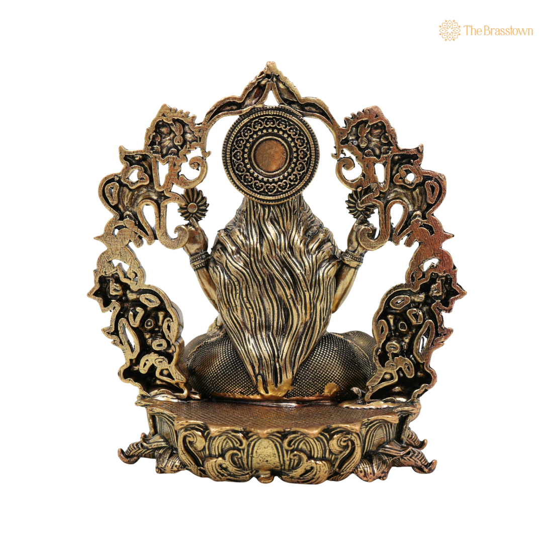 Brass Sitting Lakshmi Idol 4 Inch – home mandir puja decor India