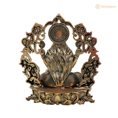 Brass Sitting Lakshmi Idol 4 Inch – home mandir puja decor India