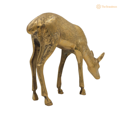 Brass Blackbuck Deer Idol 8 Inch – home mandir puja decor India