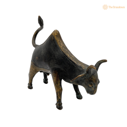 Brass Bull Idol – Handcrafted Sacred Nandi Bull Statue for Shivling, Puja &amp; Home Mandir Décor 5.5 Inch