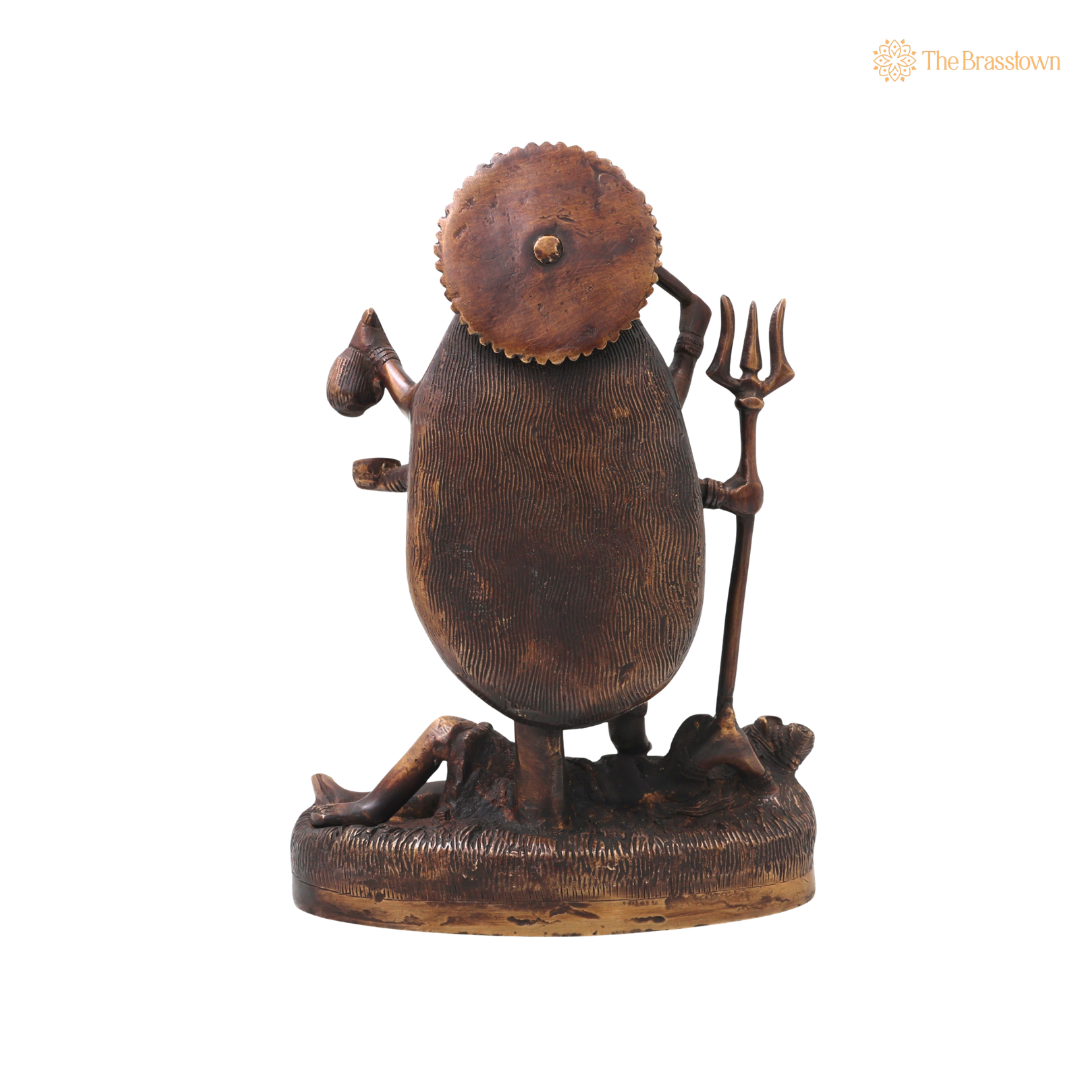 Brass Mahakali Idol Murti – Unique Chola Style Kali Mata Statue for Pooja, Home Mandir, Spiritual Décor &amp; Gifting 10 Inch
