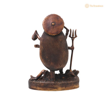 Brass Mahakali Idol Murti – Unique Chola Style Kali Mata Statue for Pooja, Home Mandir, Spiritual Décor &amp; Gifting 10 Inch