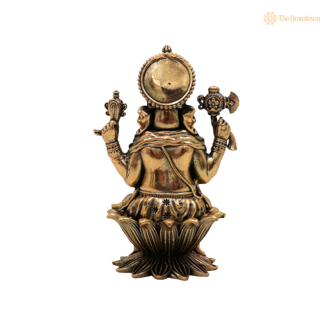 Handcrafted Brass Ganpati Bappa Idol 4 Inch – home mandir puja decor India