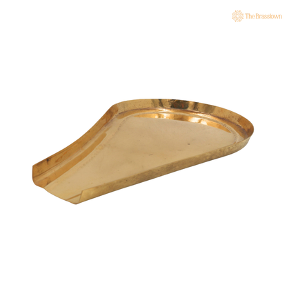 Brass Abhishek Patra with Somasutra Tray –  Abhishekam Plate, Tirumanjanam Stand &amp; Temple Pooja Vessel for Shivling and Deity Worship 9 Inch