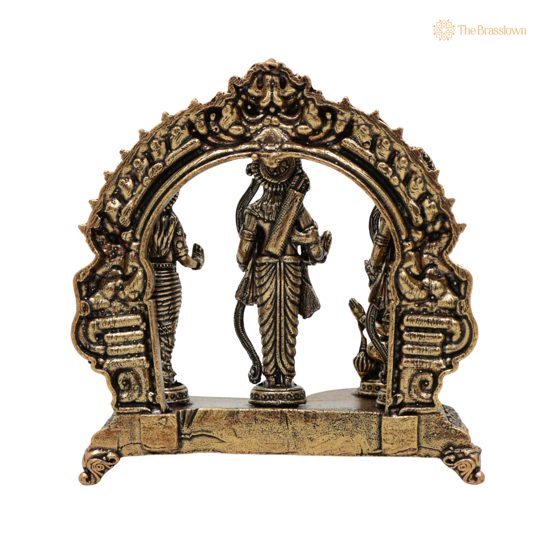 Brass Ram Darbar Idol 3 Inch – home mandir puja decor India