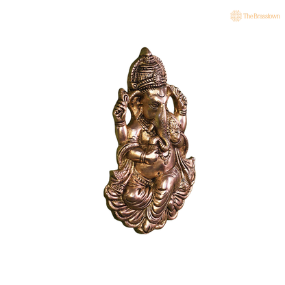 Handcrafted Brass Ganesha Face for 10 Inch – home mandir puja decor India