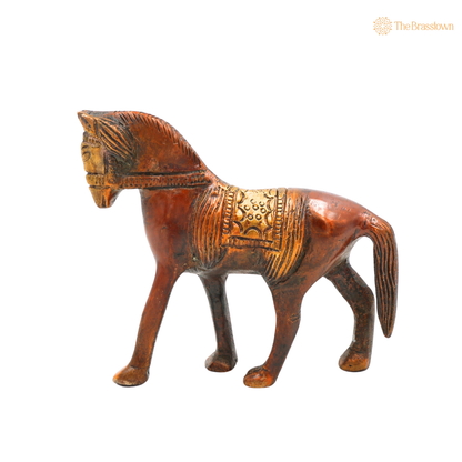 Premium Brass Horse Idol 3.5 Inch – home mandir puja decor India