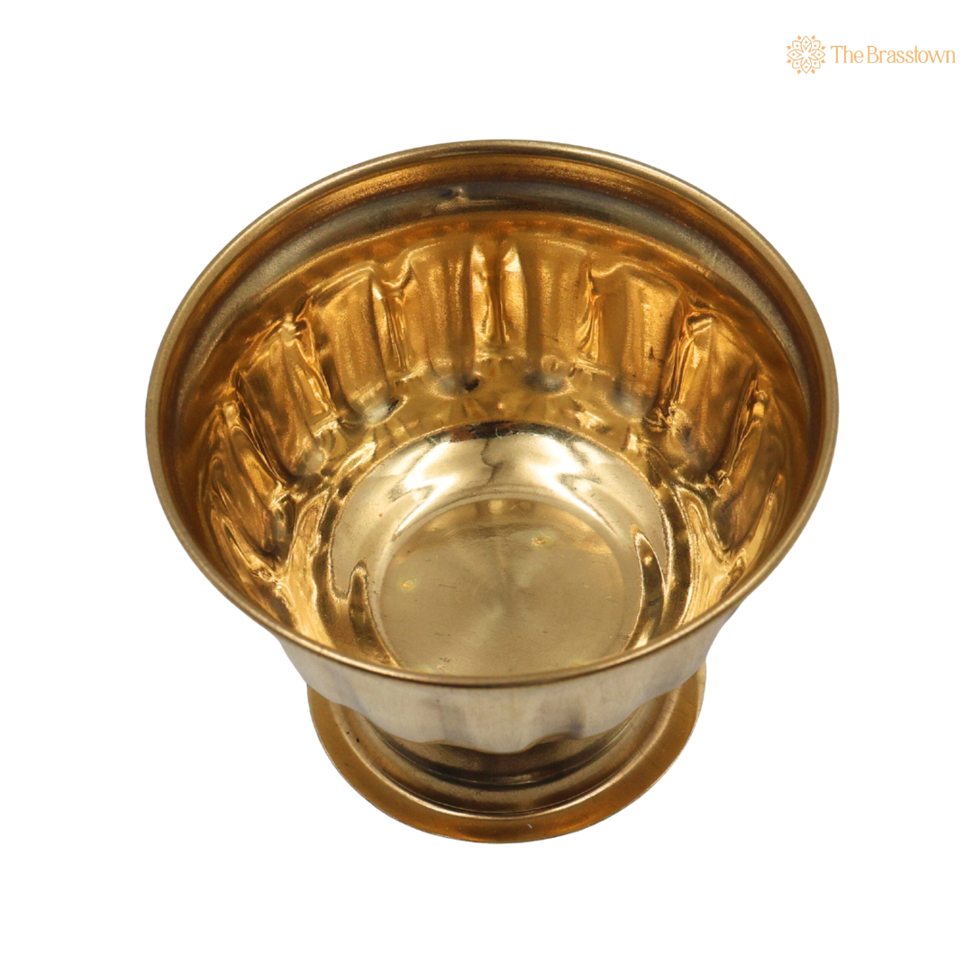 Handcrafted Brass Kumkum Bowl – Traditional Peetal Kumkum Holder for Pooja, Temple &amp; Home Décor 3 Inch
