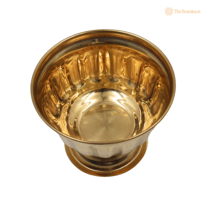 Handcrafted Brass Kumkum Bowl – Traditional Peetal Kumkum Holder for Pooja, Temple &amp; Home Décor 3 Inch