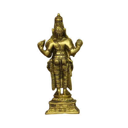 Handcrafted Brass Dattatreya Idol 6.5 Inch – home mandir puja decor India