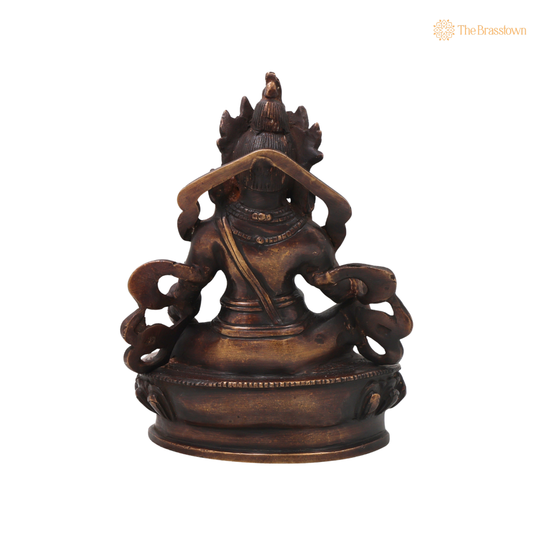 Unique Handcrafted Brass Kubera Idol – Handcrafted Vaishravana Wealth Murti for Vastu, Pooja, Home Mandir, Décor &amp; Spiritual Gifting 9 Inch