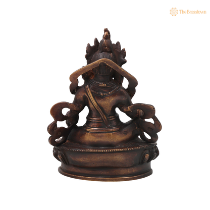 Unique Handcrafted Brass Kubera Idol – Handcrafted Vaishravana Wealth Murti for Vastu, Pooja, Home Mandir, Décor &amp; Spiritual Gifting 9 Inch