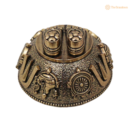 Brass Balaji Charan Paduka Idol 1 Inch – home mandir puja decor India