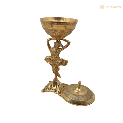 Handmade Brass Fruit Bowl – Traditional Peetal Phal Dani, Pital Phal Thali &amp; Decorative Brass Bowl for Pooja, Home Décor &amp; Serving 14 Inch