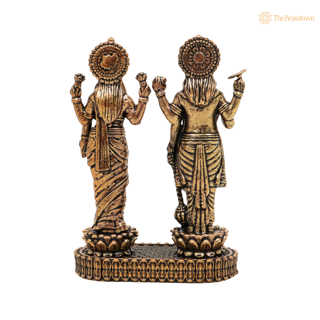 Handcrafted Brass Standing Vishnu and 3 Inch – home mandir puja decor India