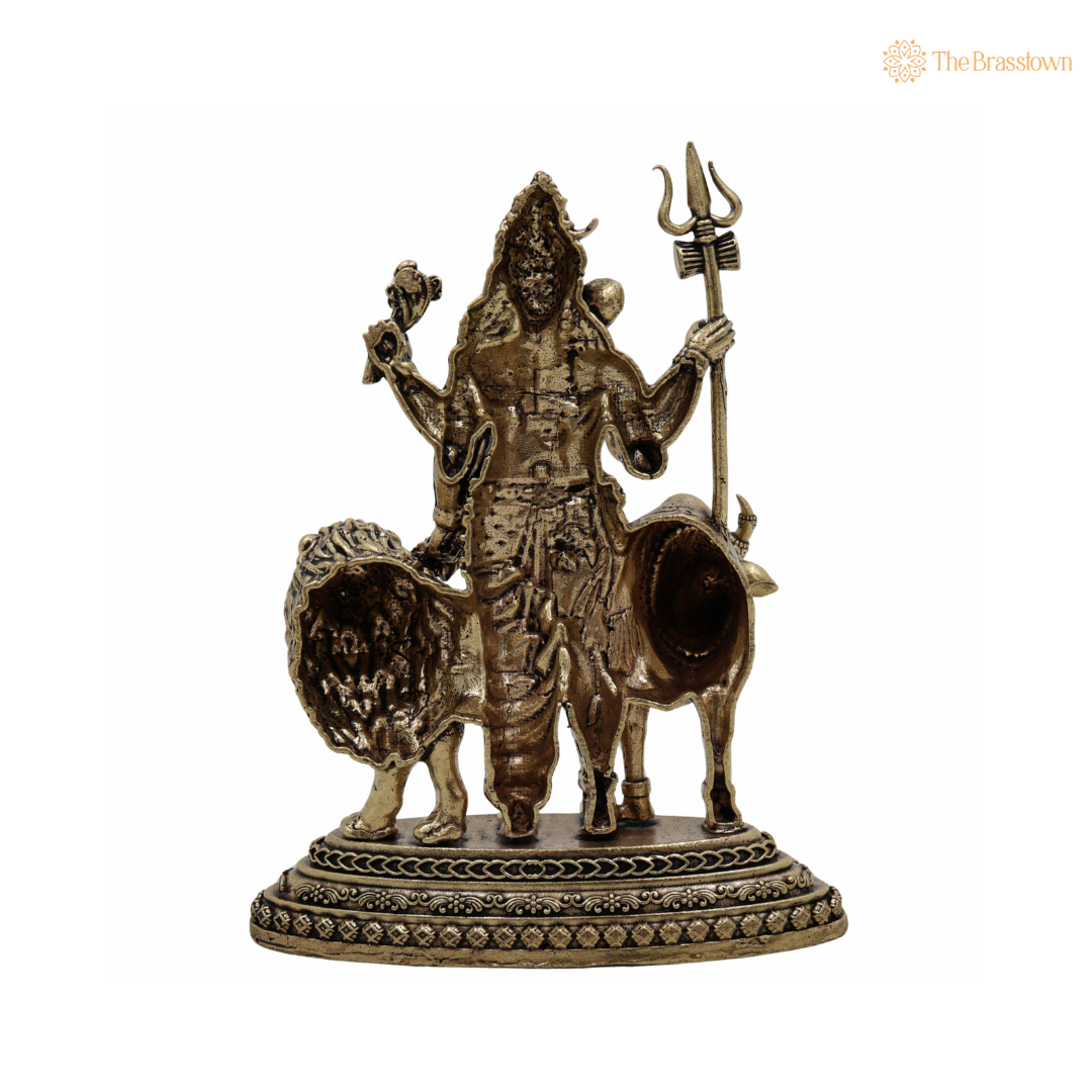Brass Ardhanarishvara Idol 4.5 Inch – home mandir puja decor India