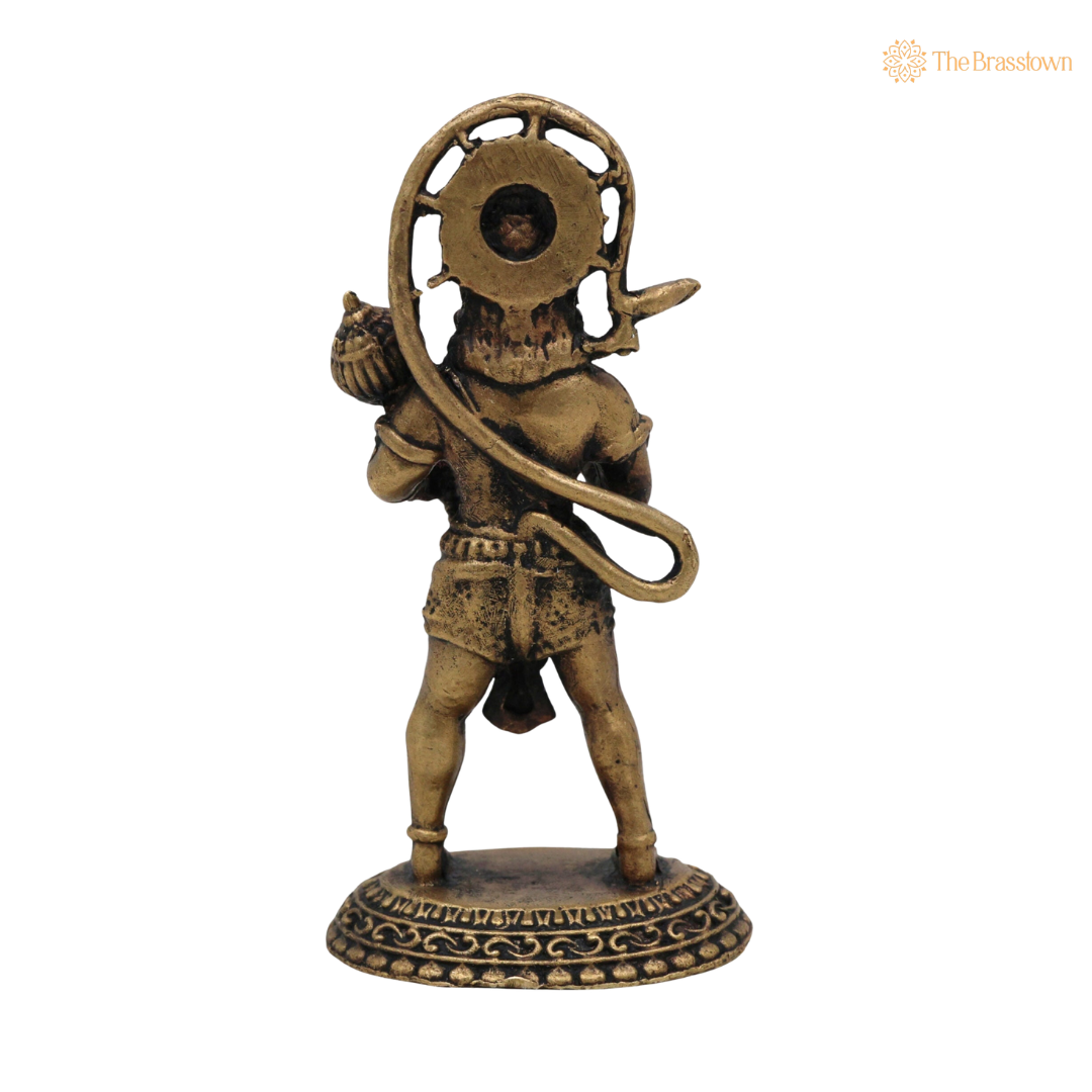 Brass Hanuman Idol with long 3 Inch – home mandir puja decor India