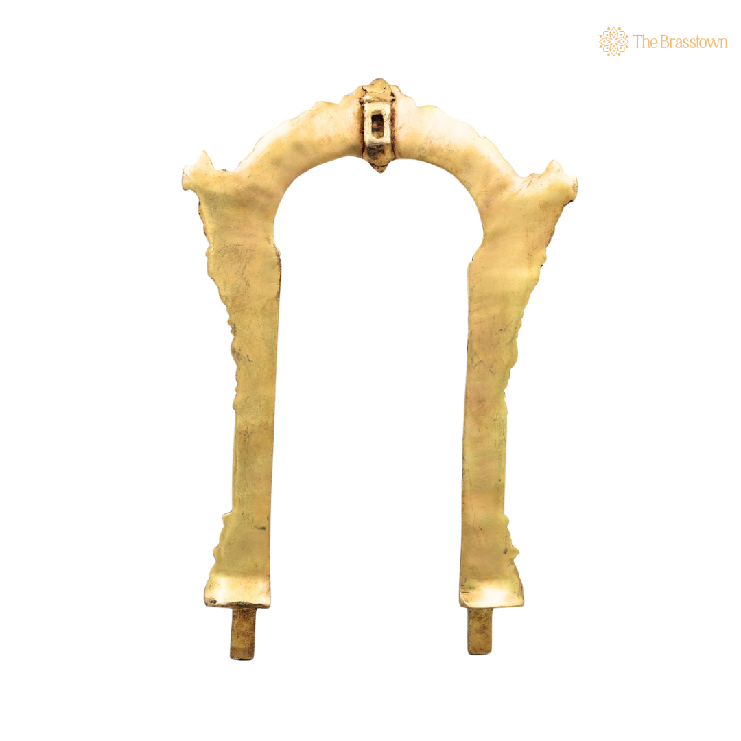 Brass Prabhavali for God Idols – Handcrafted Arch Backdrop Wall Hanging for Home Temple, Deity Décor &amp; Spiritual Ambience 12 Inch