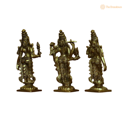 Handcrafted Brass Lord Vishnu with 6 Inch – home mandir puja decor India