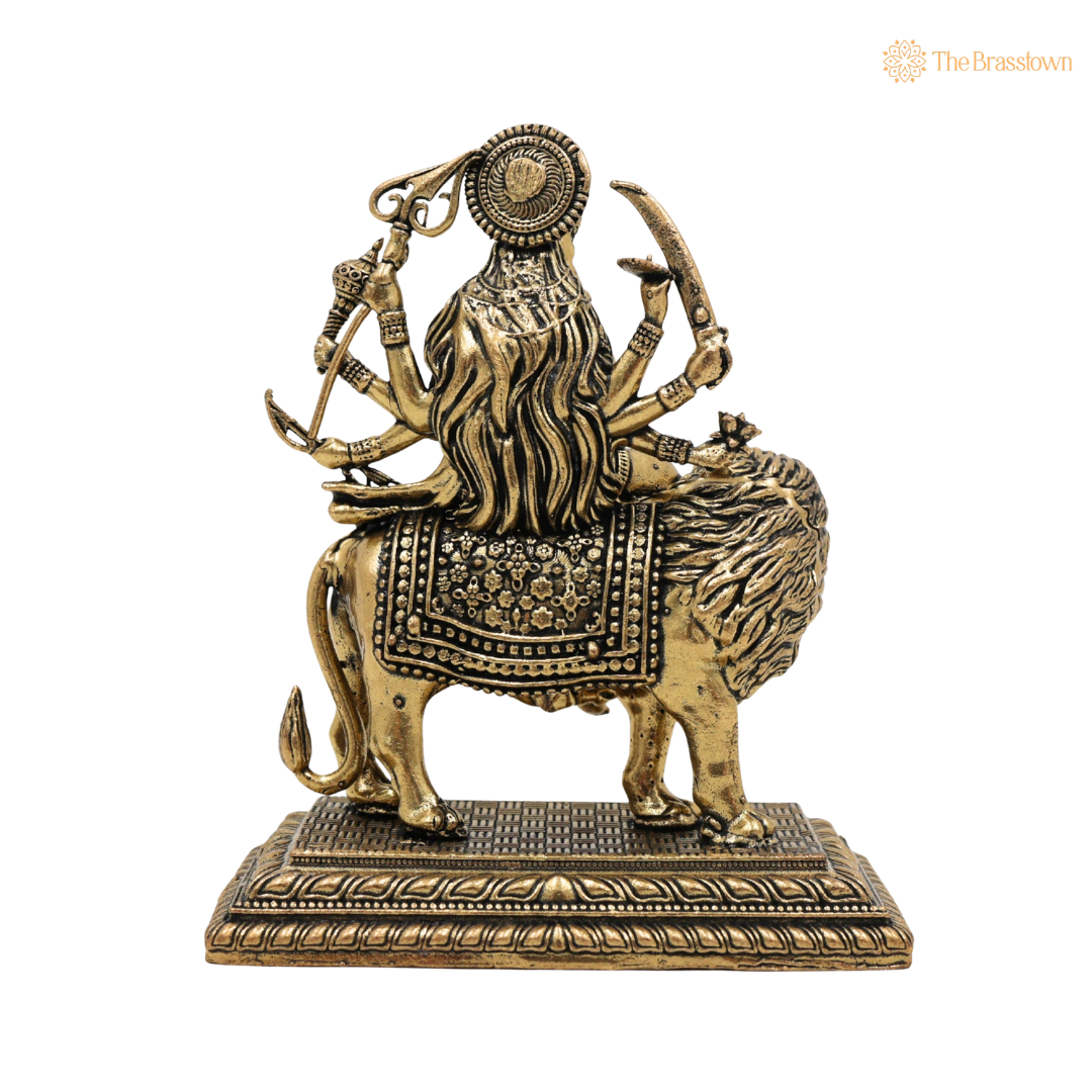 Brass Durga Maa Idol 4 Inch – home mandir puja decor India