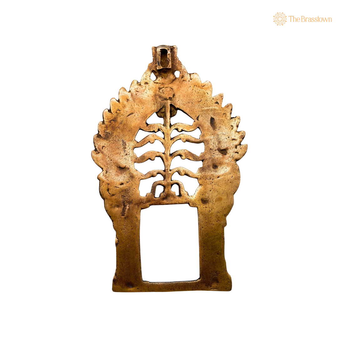 Handcrafted Brass Kirtimukha For Diety Prabhaval Arch – Handcrafted Arch Wall Hanging for Home Temple, Deity Décor &amp; Spiritual Ambience 8 Inch