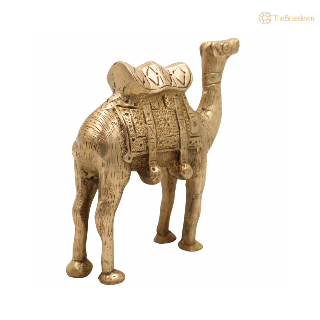 Brass Handcrafted Camel Idol 5.5 Inch – home mandir puja decor India