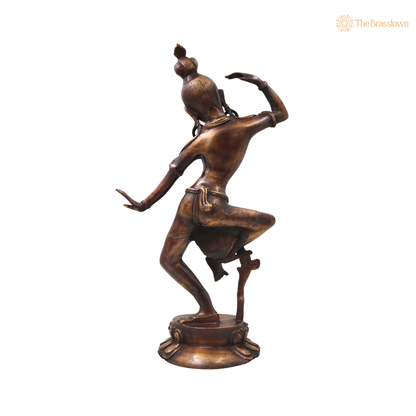 Brass Dancing Parvati Mata Murti – Parvathi Devi Statue for Home Temple &amp; Pooja 15.5 Inch