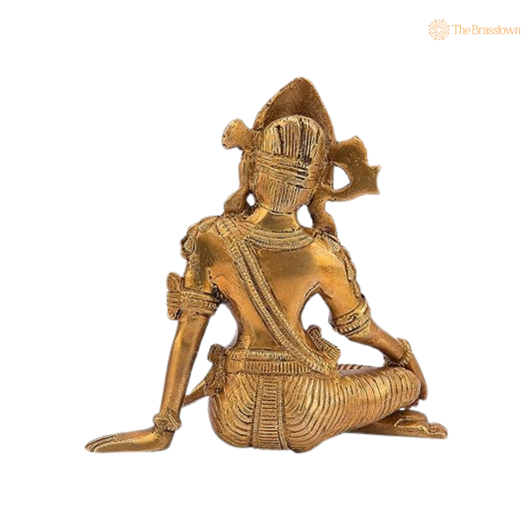 Antique Brass Lord Indra Statue 6 Inch – home mandir puja decor India