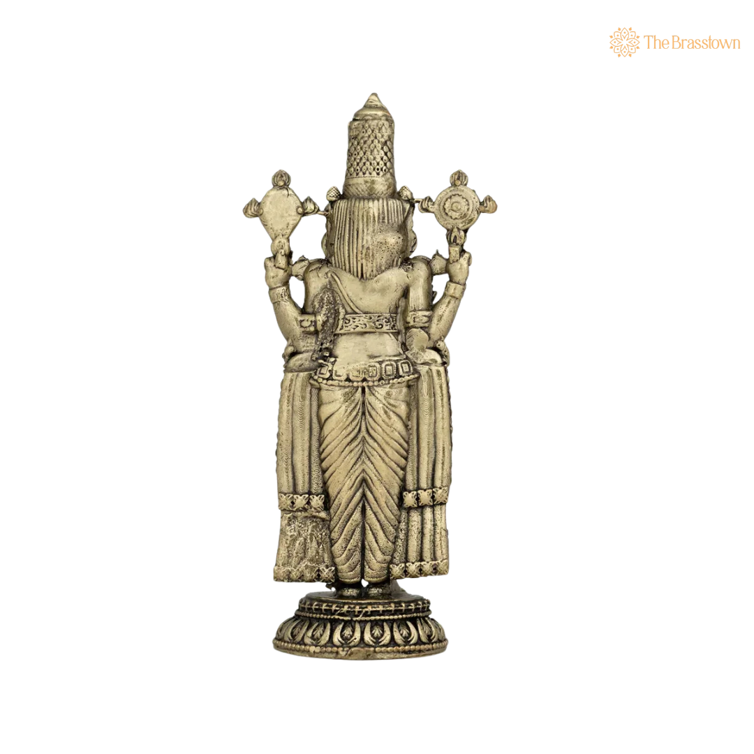 Brass Venkateshvara Idol 4.5 Inch – home mandir puja decor India