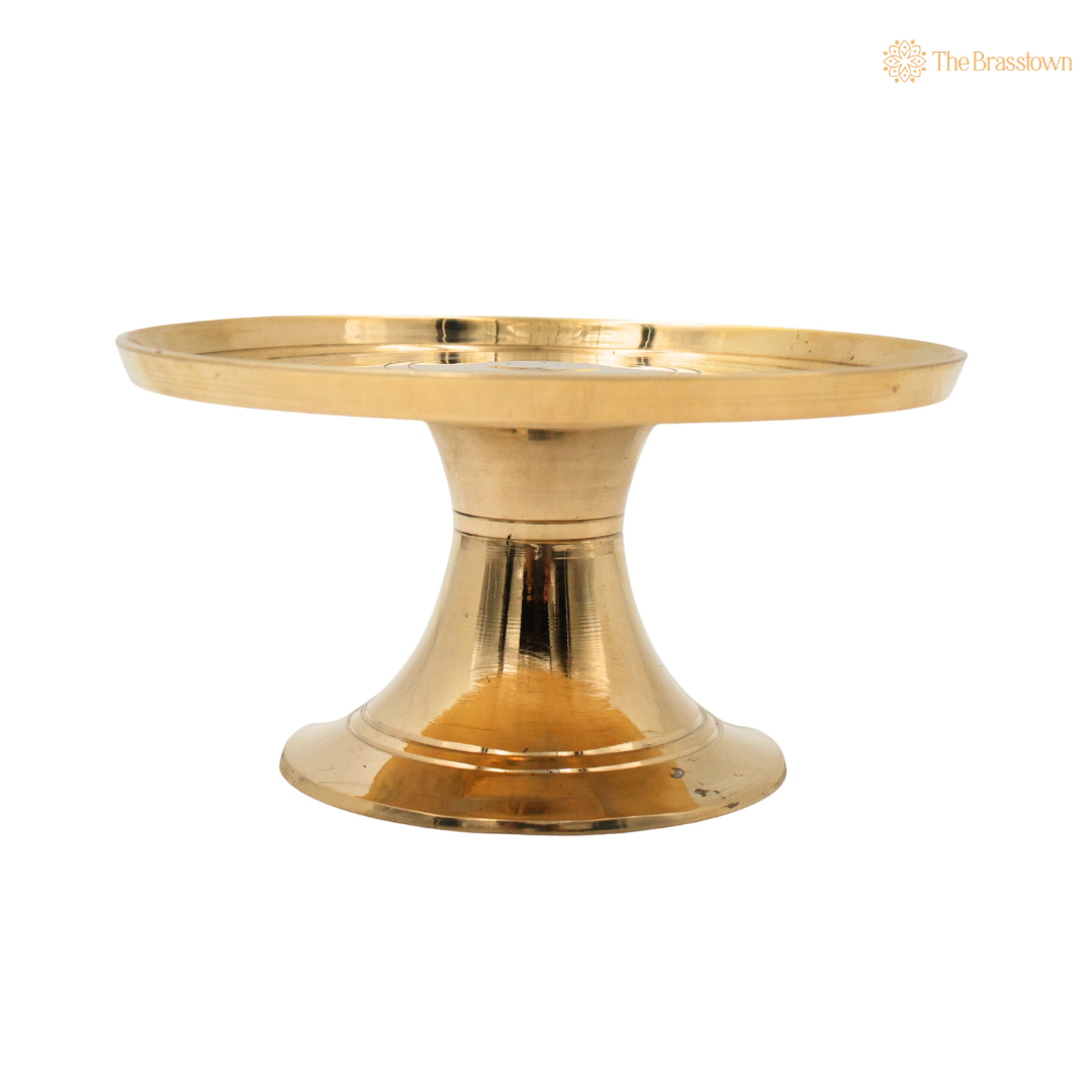 Brass Round Pooja Chowki 3 Inch side view – antique finish detail